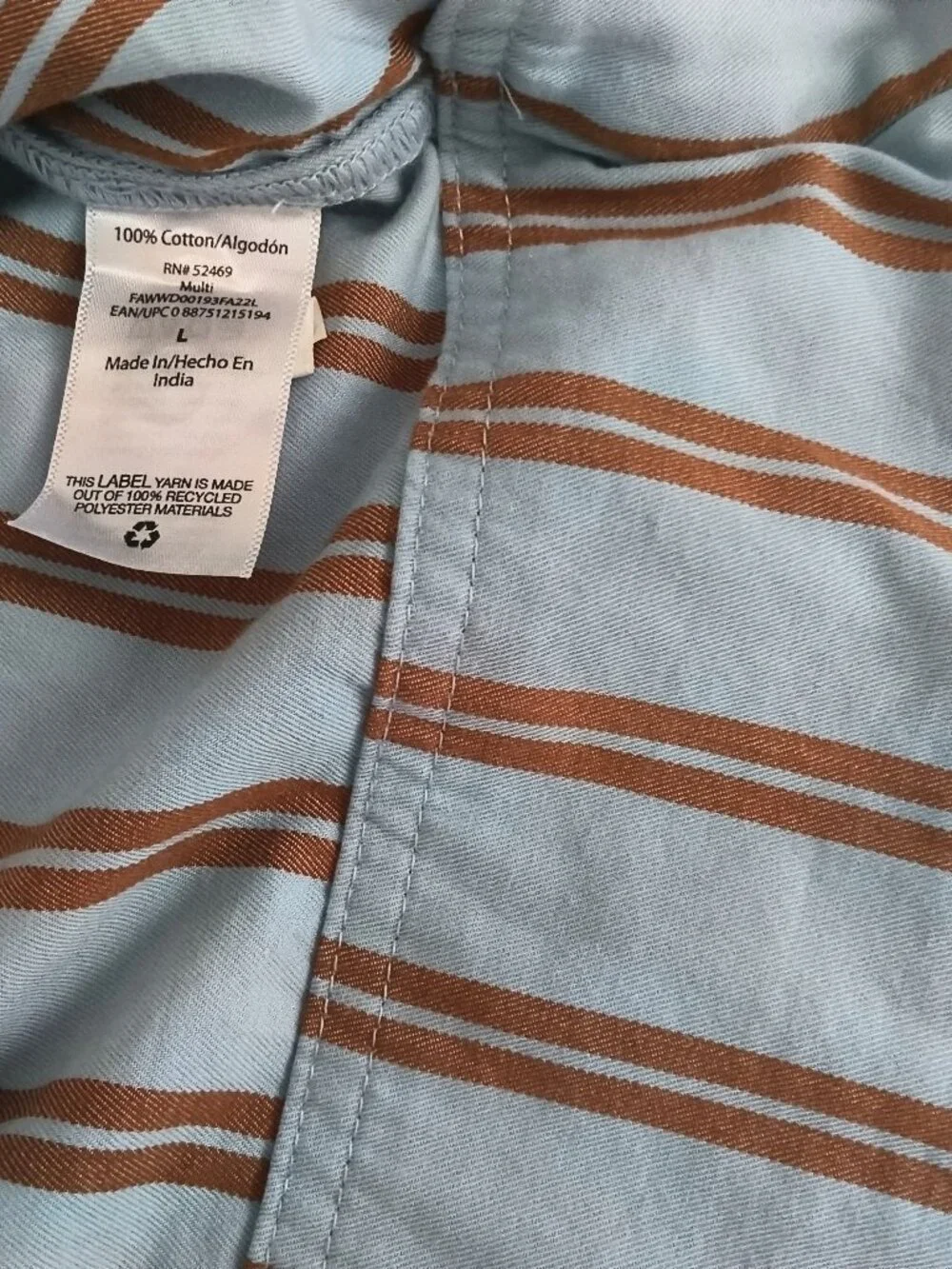 Free Assembly  NWT 100% Cotton blue and brown striped shift/dress